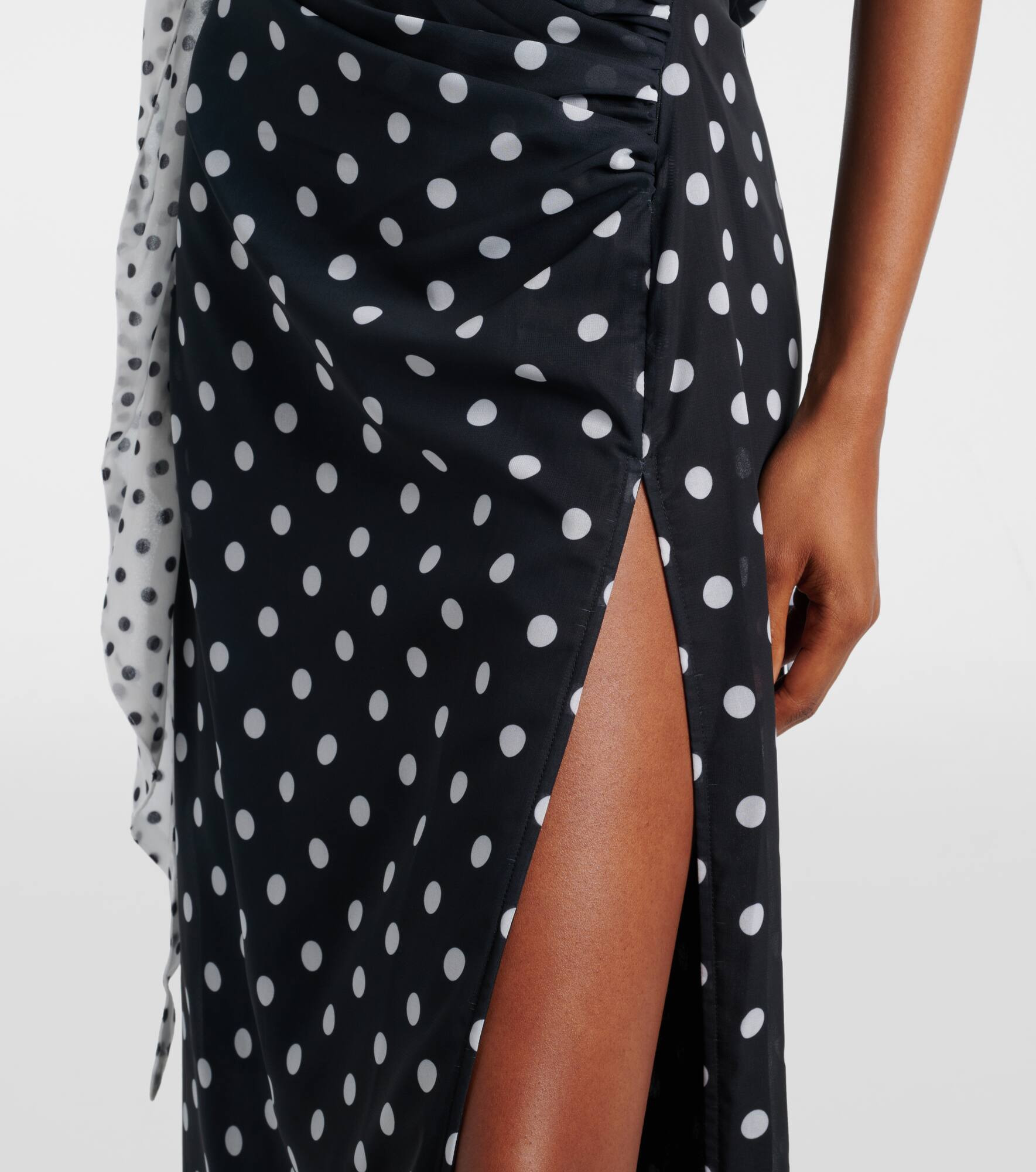 Louise polka-dot one-shoulder maxi dress - 5