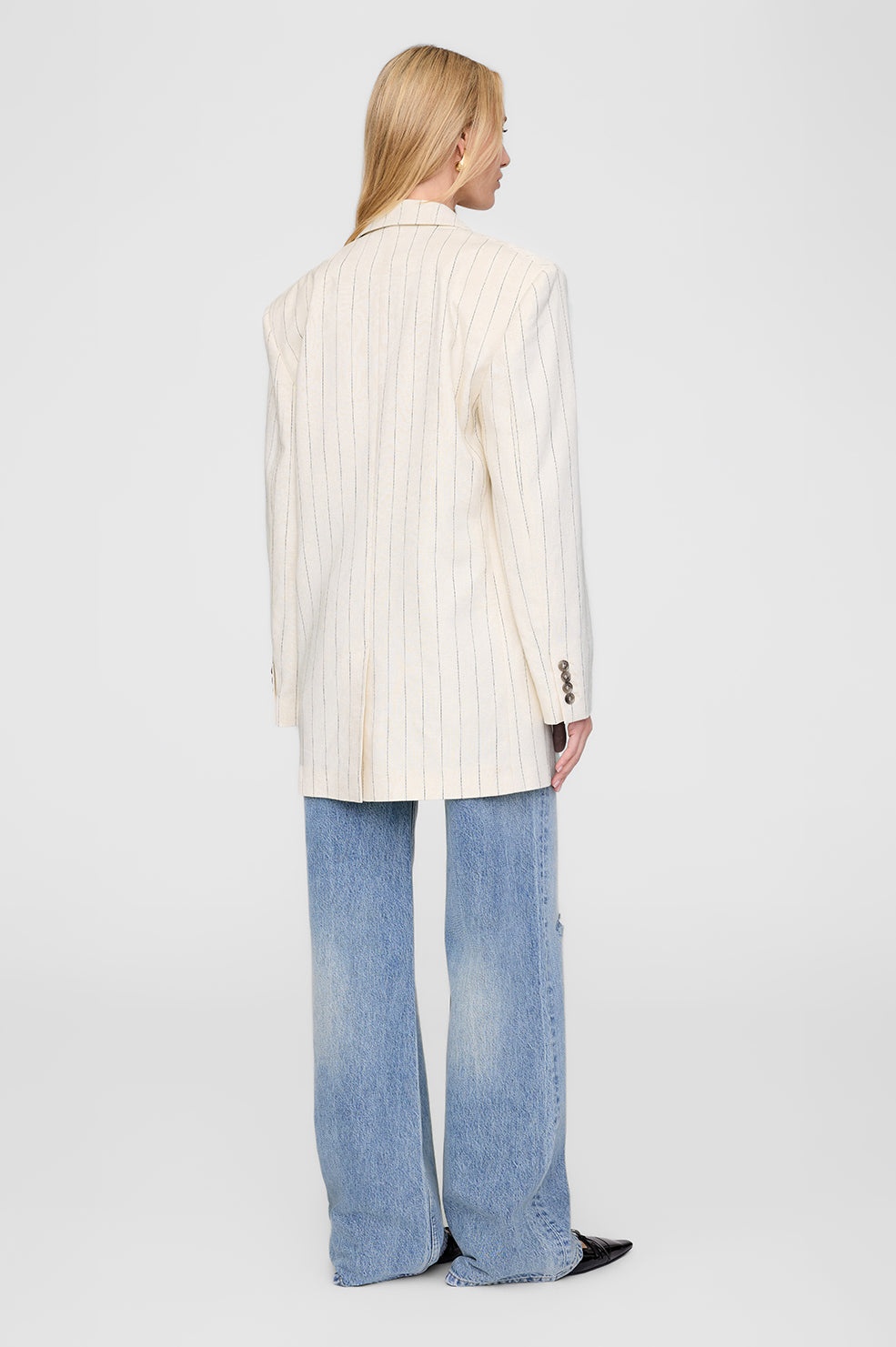 Sara Blazer - Cream And Black Stripe - 3