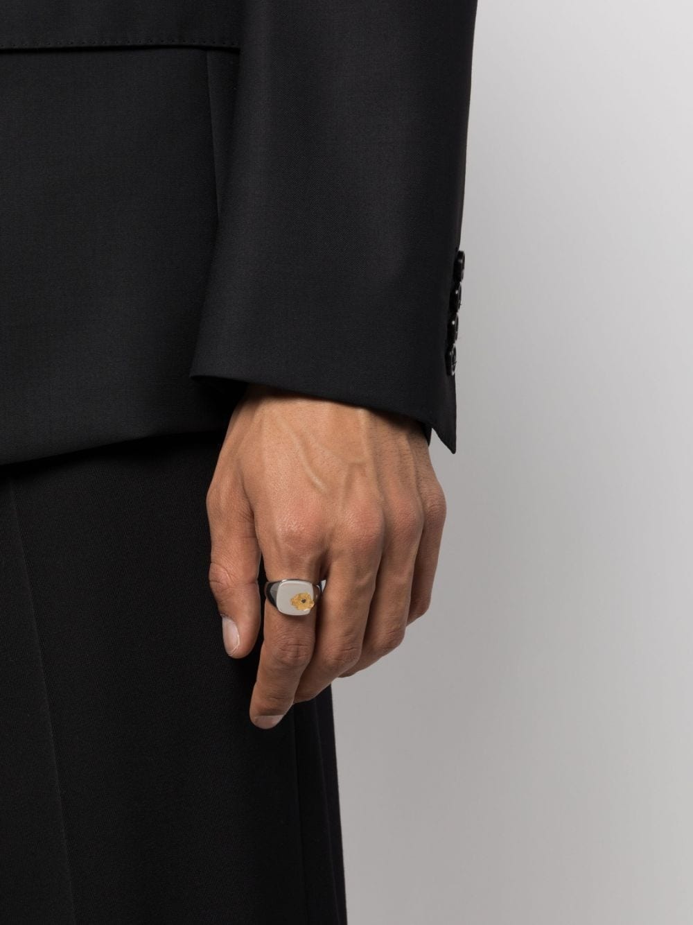 Mined Black Diamond sterling silver ring - 2