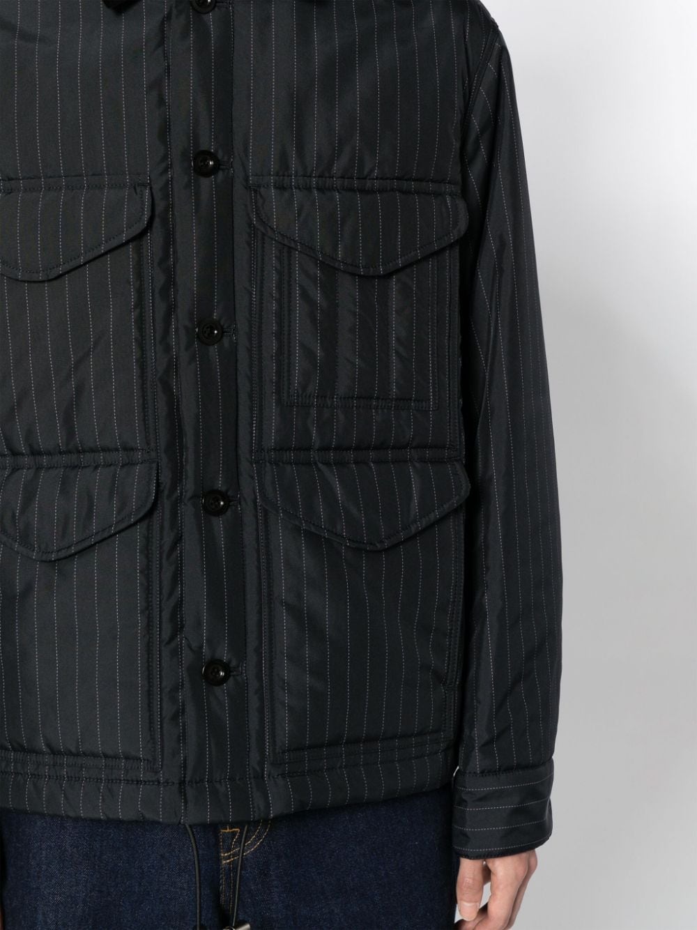 pinstripe cotton shirk jacket - 5