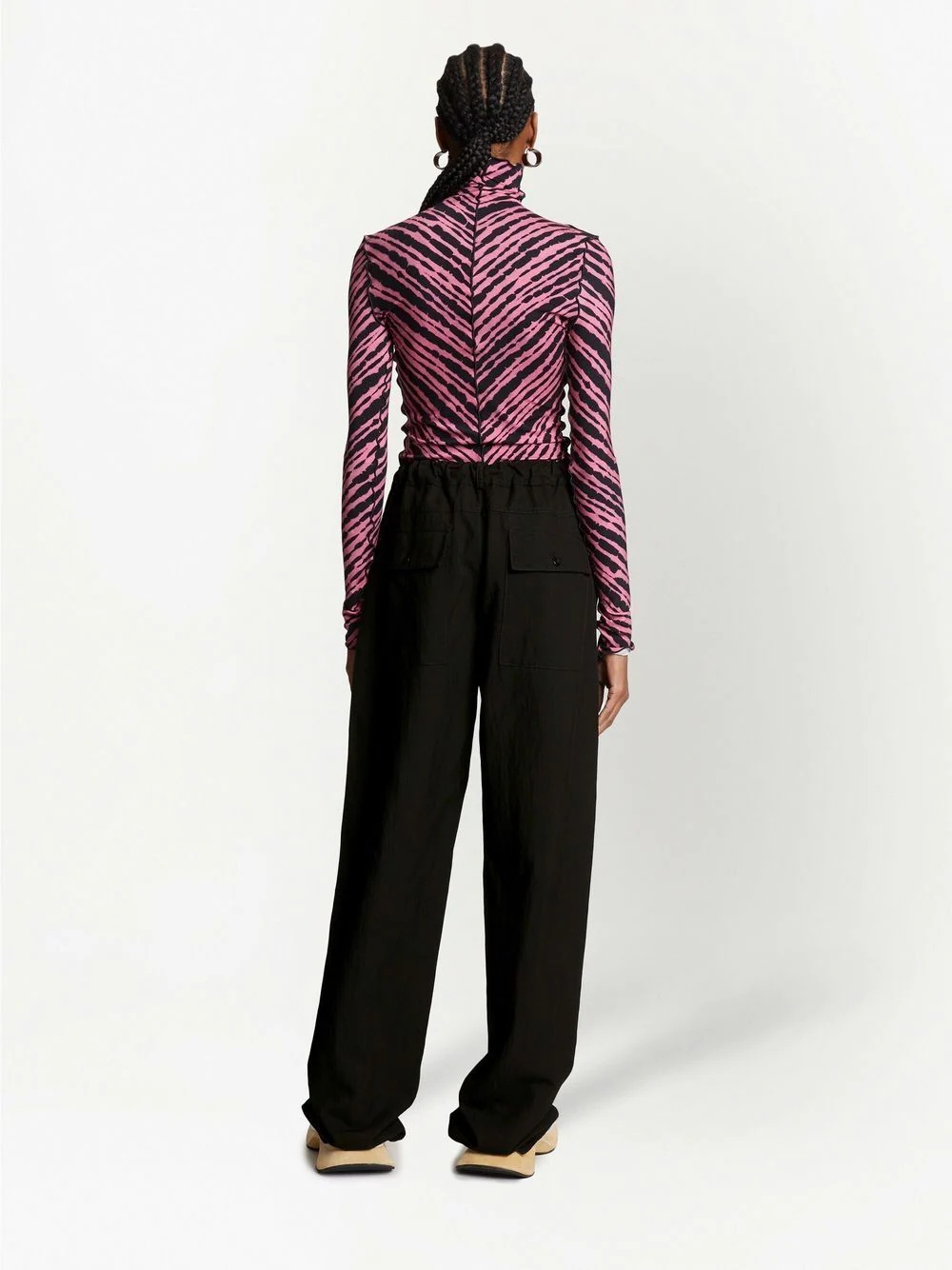 drawstring straight-leg trousers - 4