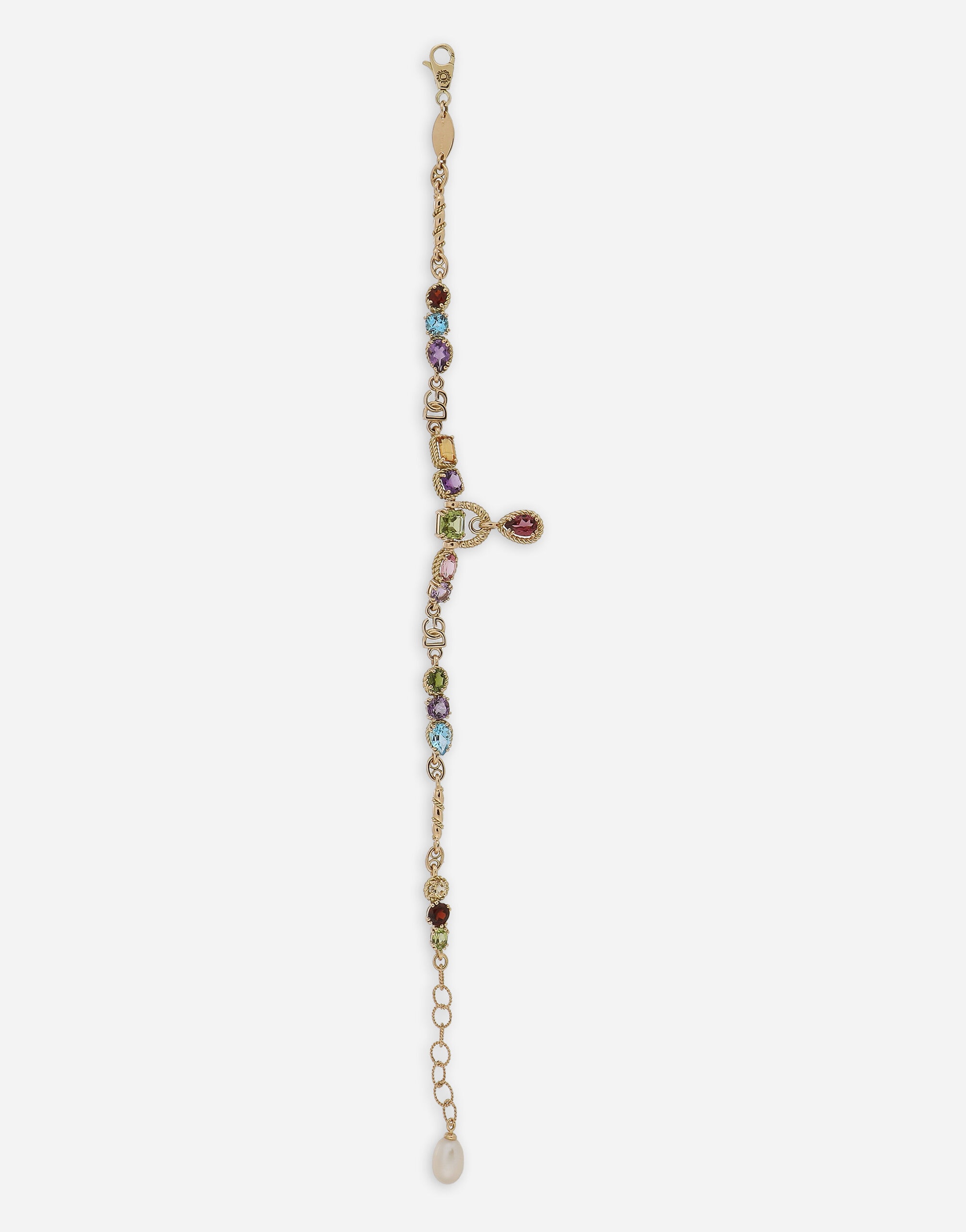 18kt yellow gold bracelet with mutlicolored fine gemstones - 2