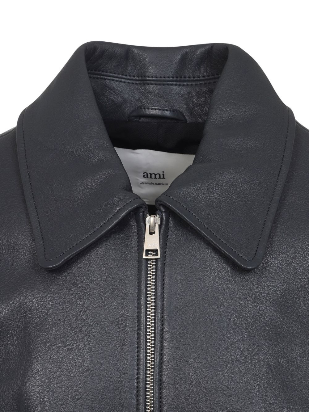 zip-front leather jacket - 4