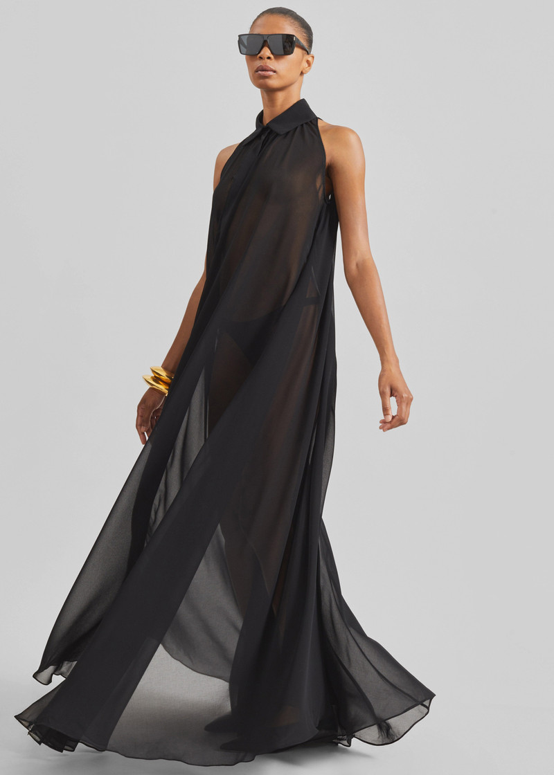 Sukie Sheer Halterneck Dress - Black 6