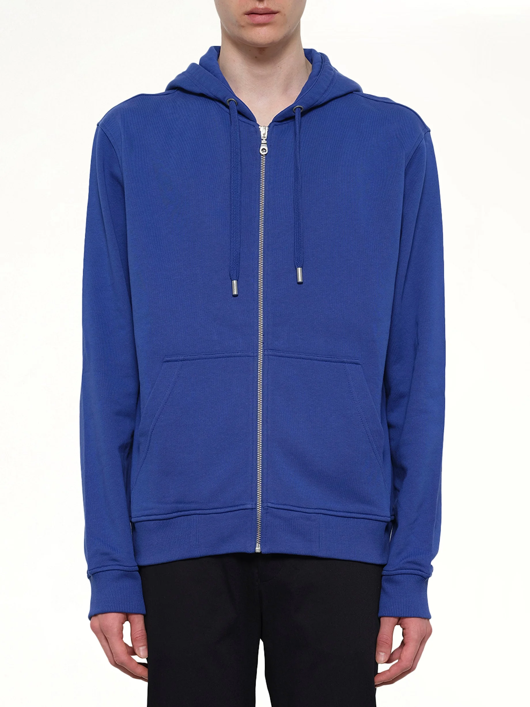 Logo Zip Hoodie in Blue - 1