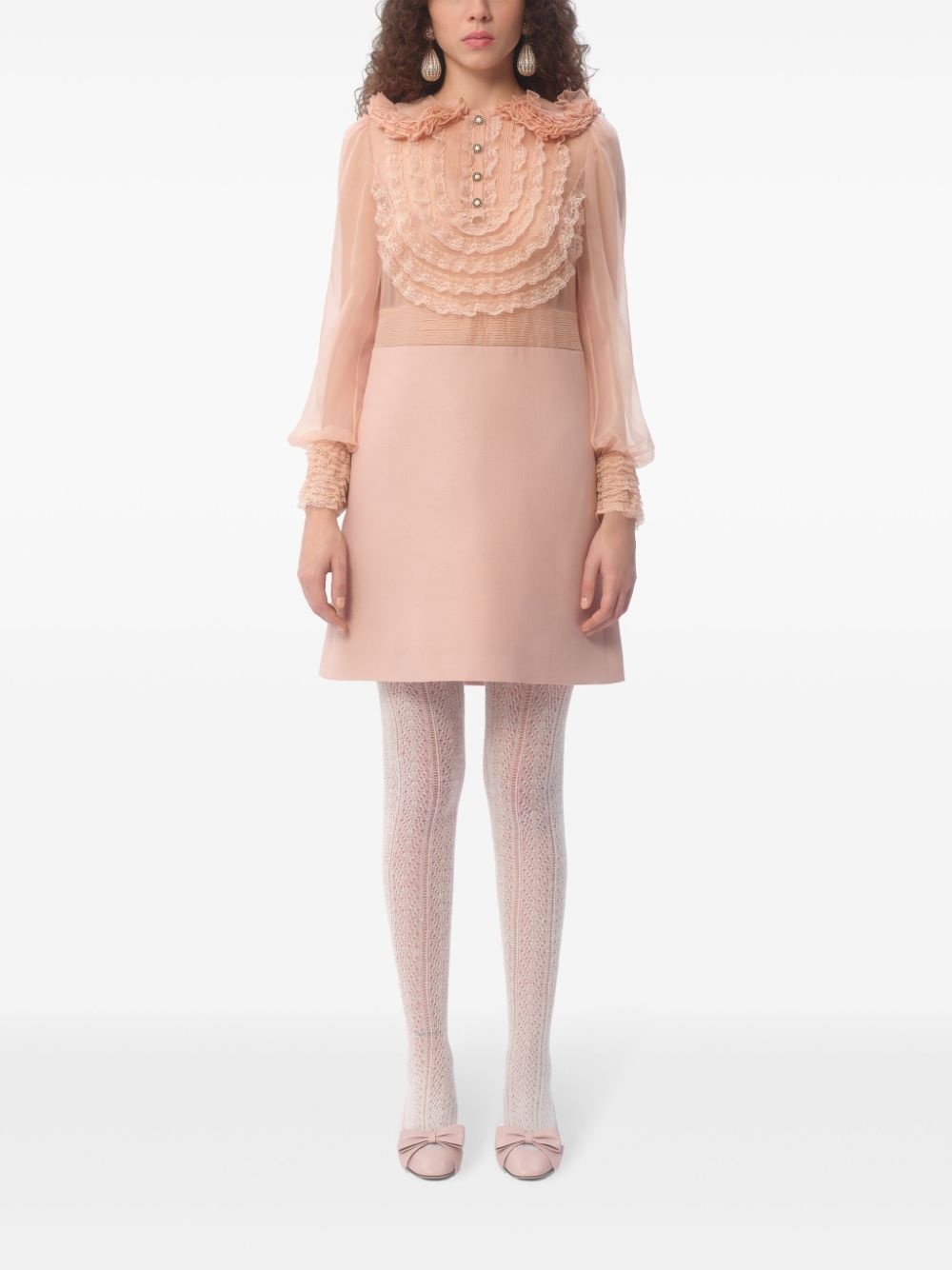 embroidered crepe couture mini dress - 3