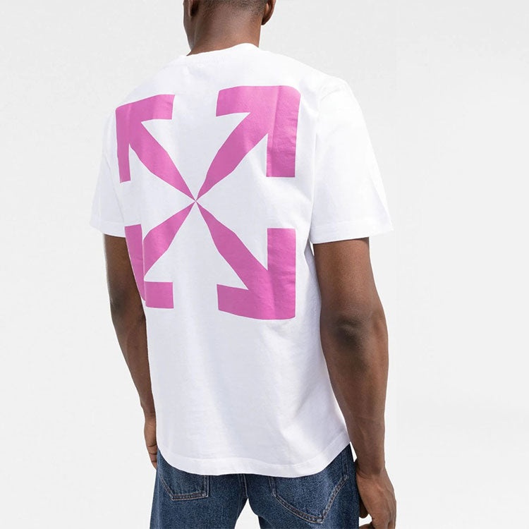 Off-White Logo Alphabet Printing Arrow Short Sleeve White OMAA027S22JER0130132 - 7