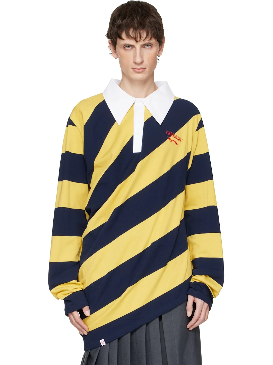 Yellow & Navy Topsy Turvy Polo - 1