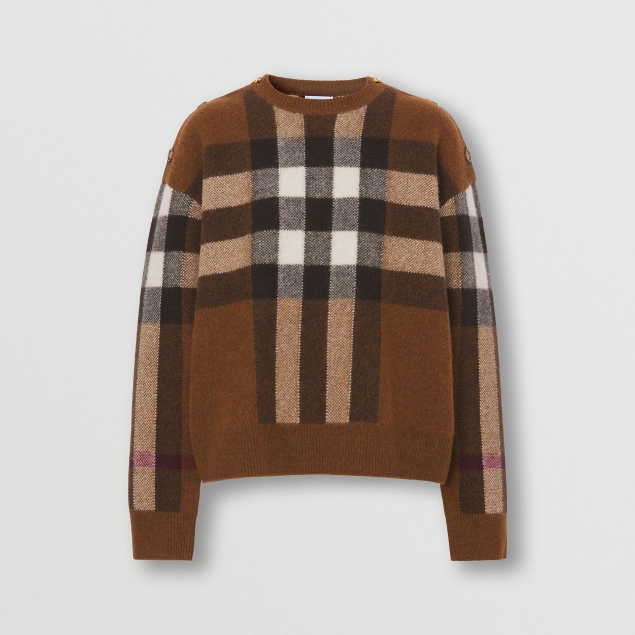 Check Wool Cashmere Sweater - 1