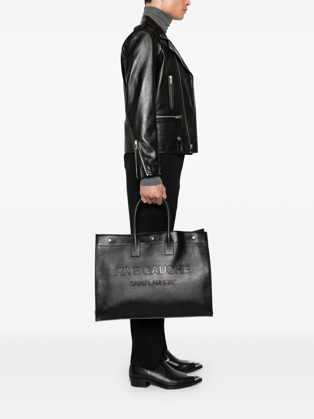Rive Gauche leather tote bag - 2