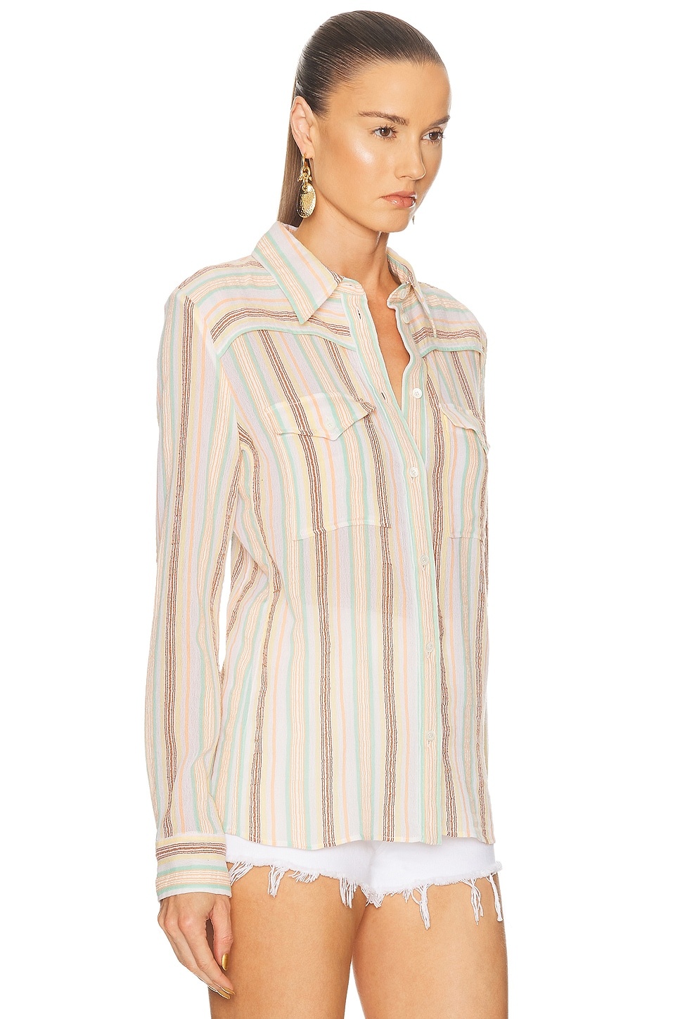 Button Down Long Sleeve Top - 2