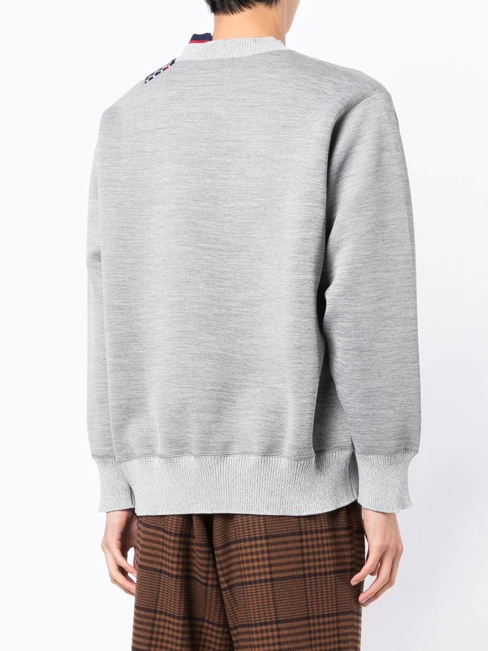 panelled crew neck sweater - 4