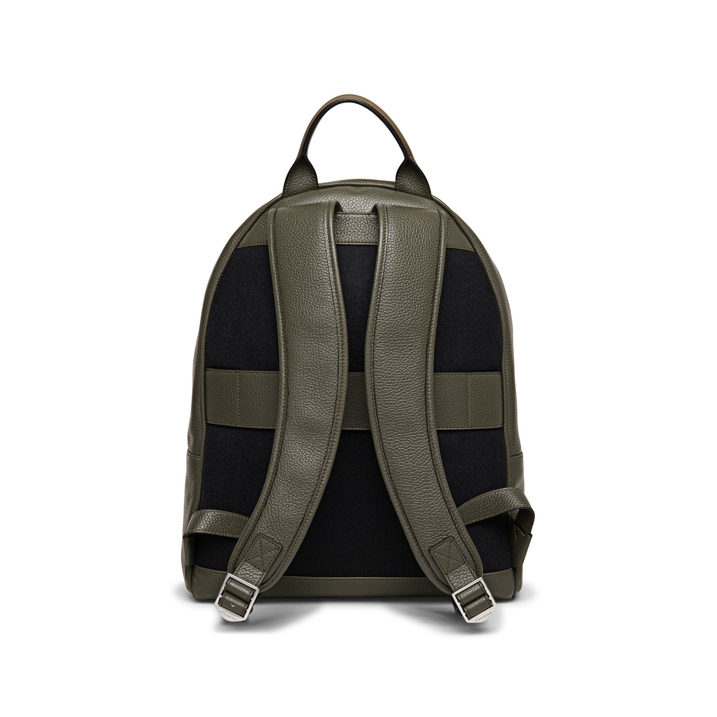 Green tumbled leather backpack - 2