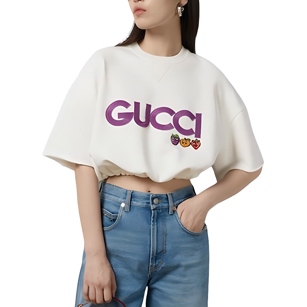 (WMNS) Gucci Cotton Jersey Sweatshirt With Patch 'Off White' 773722-XJF8P-9088 - 2