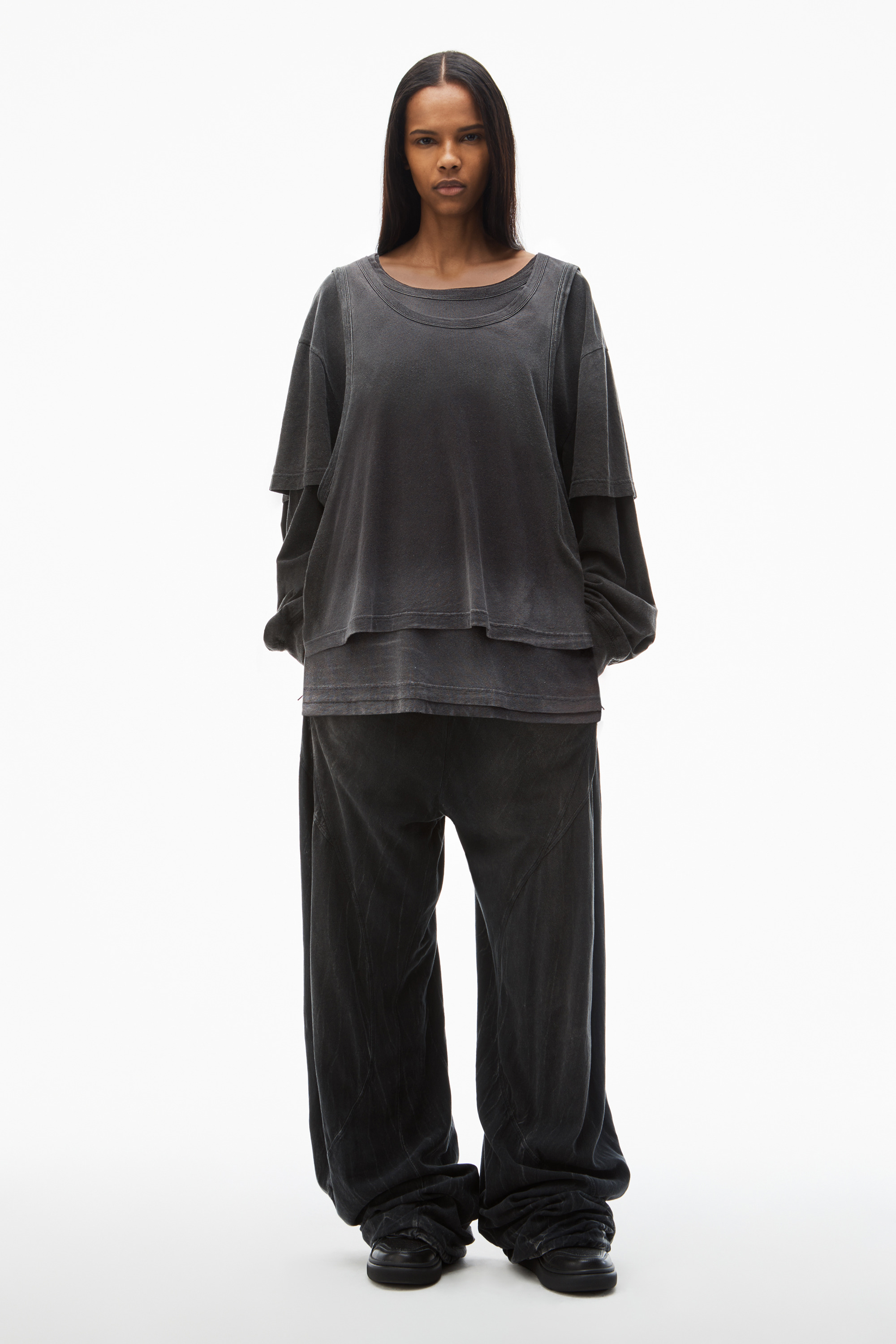creased-print track pant - 2