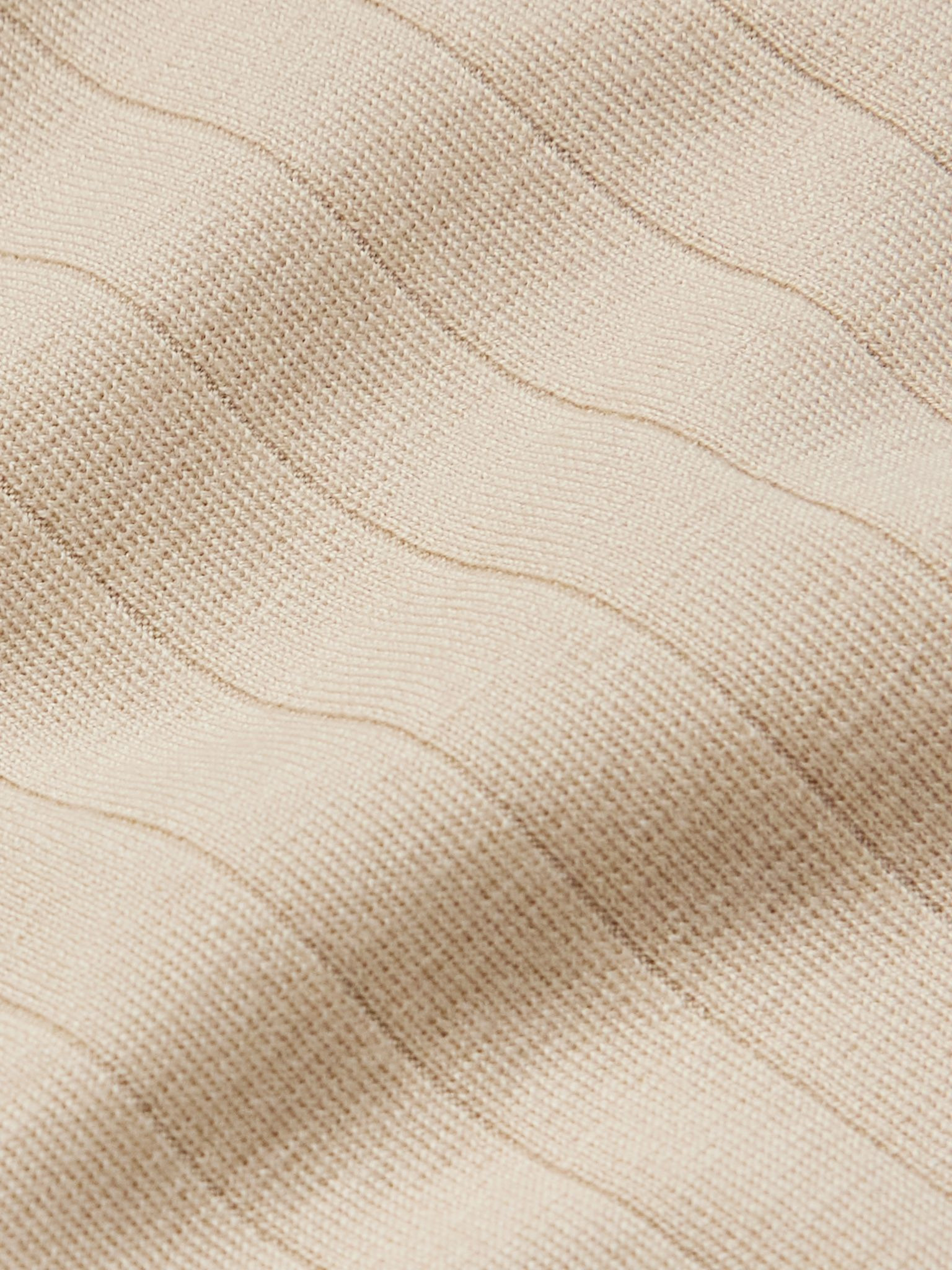 Riva Valdobbia Ribbed Virgin Wool Sweater Beige - 5