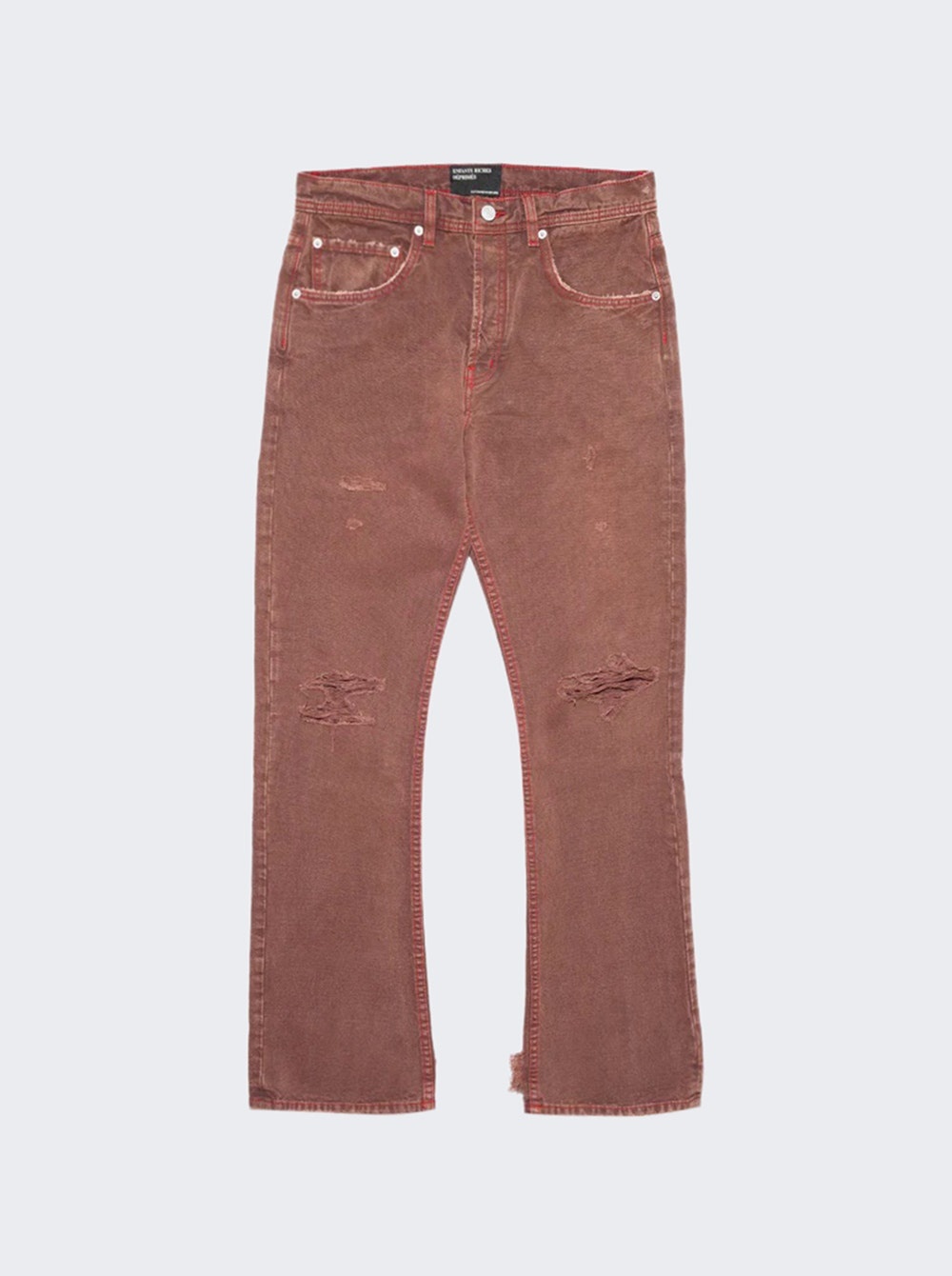 Psychic Youth Flare Jeans Brown and Red - 1
