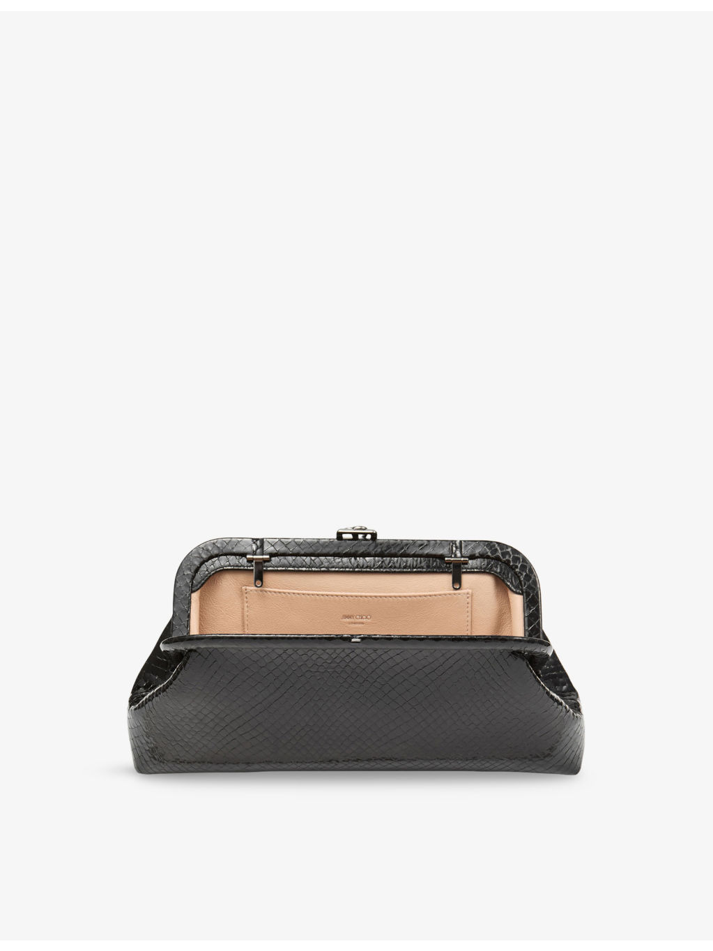 Skylar Snake-Printed Leather Clutch - 3