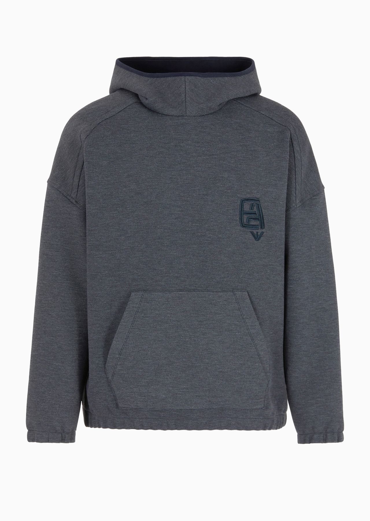 Comfortable hooded sweatshirt in technical jersey EA logo embroidery - 1