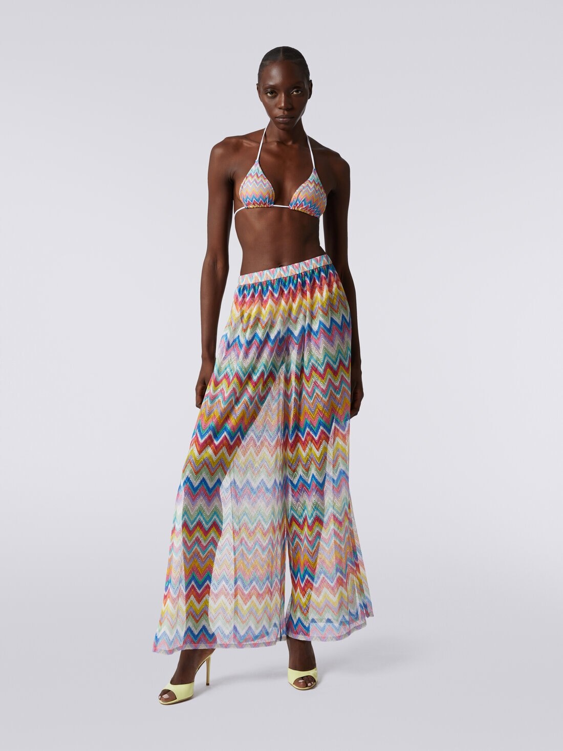 Cover-up trousers with zigzag print - 2