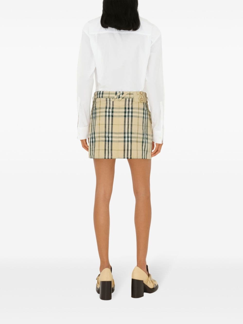 check-pattern mini skirt - 4