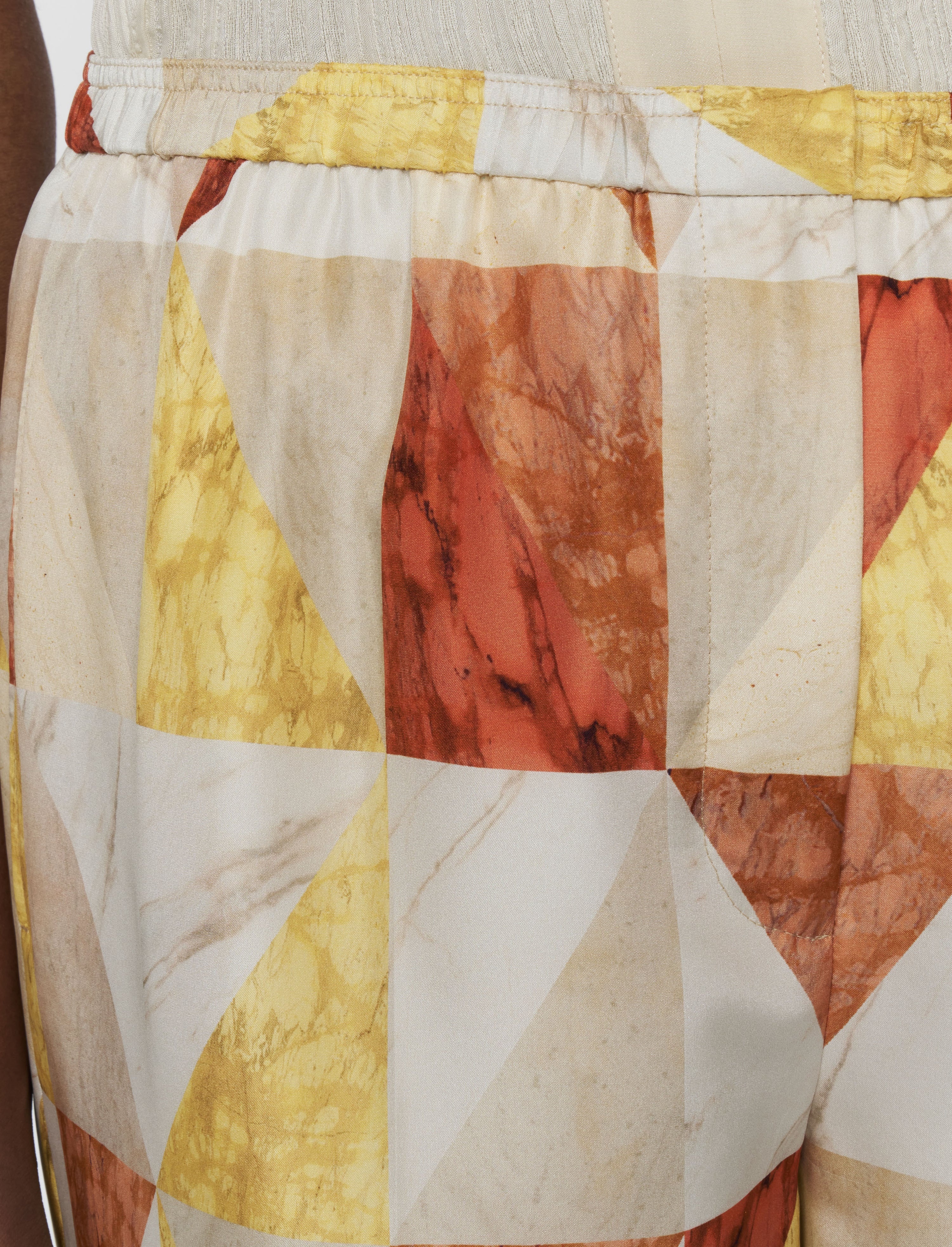 Thoresby Marble Print Silk Trousers - 4