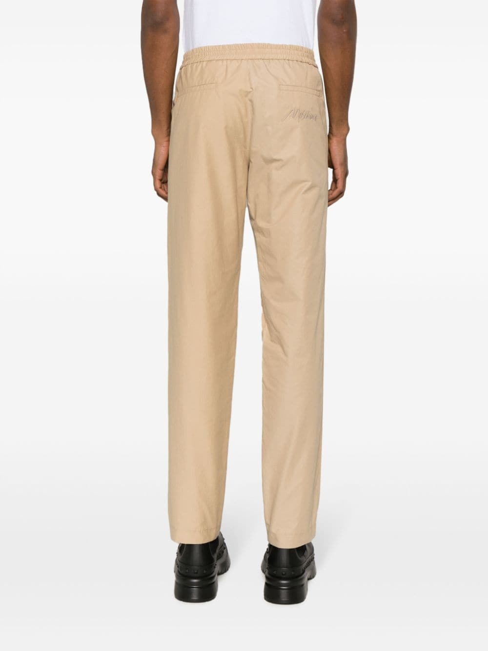 logo-embroidered straight-leg trousers - 4