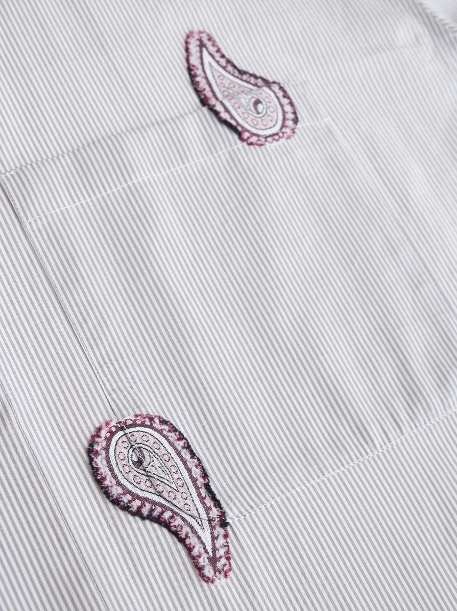 STRIPED SHIRT WITH PAISLEY EMBROIDERY - 6