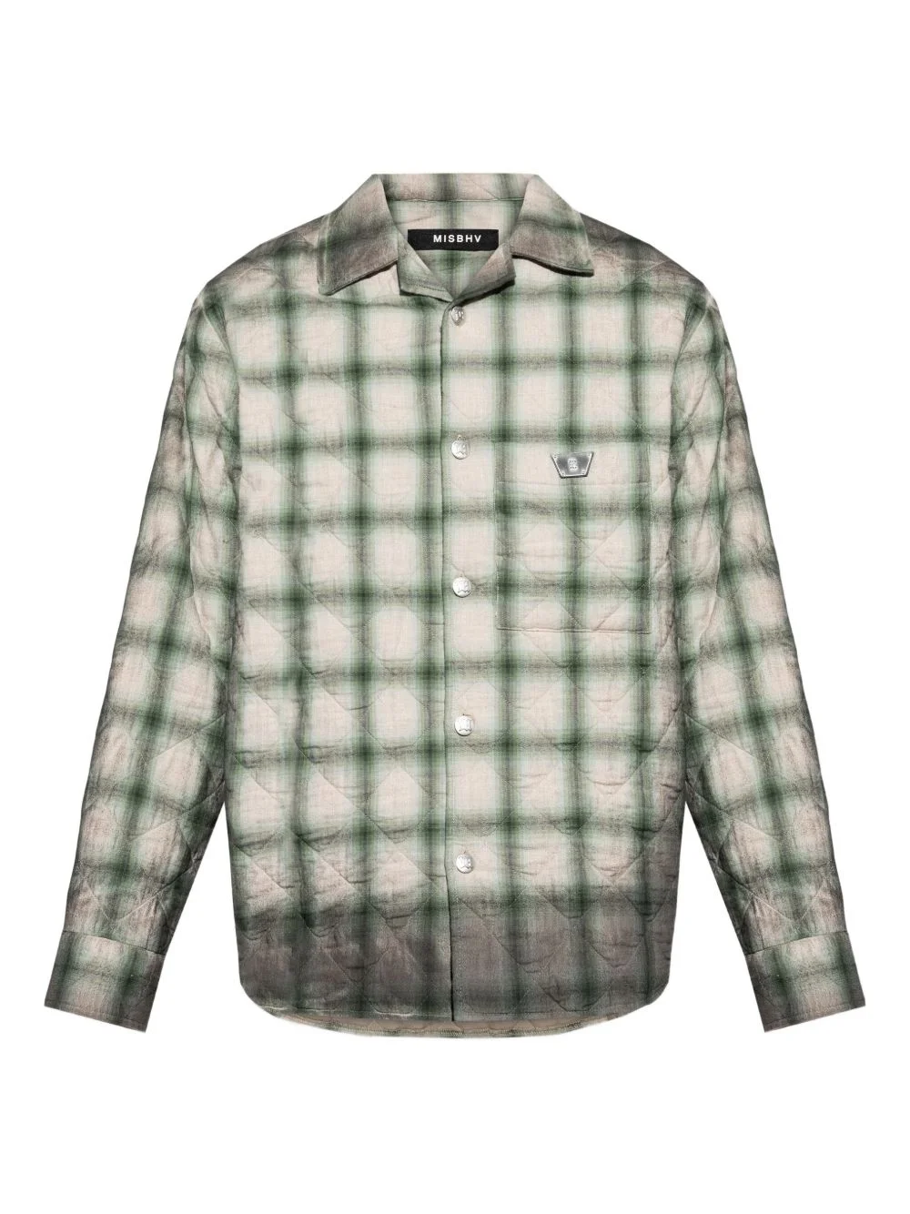 checked quilted overshirt - 1