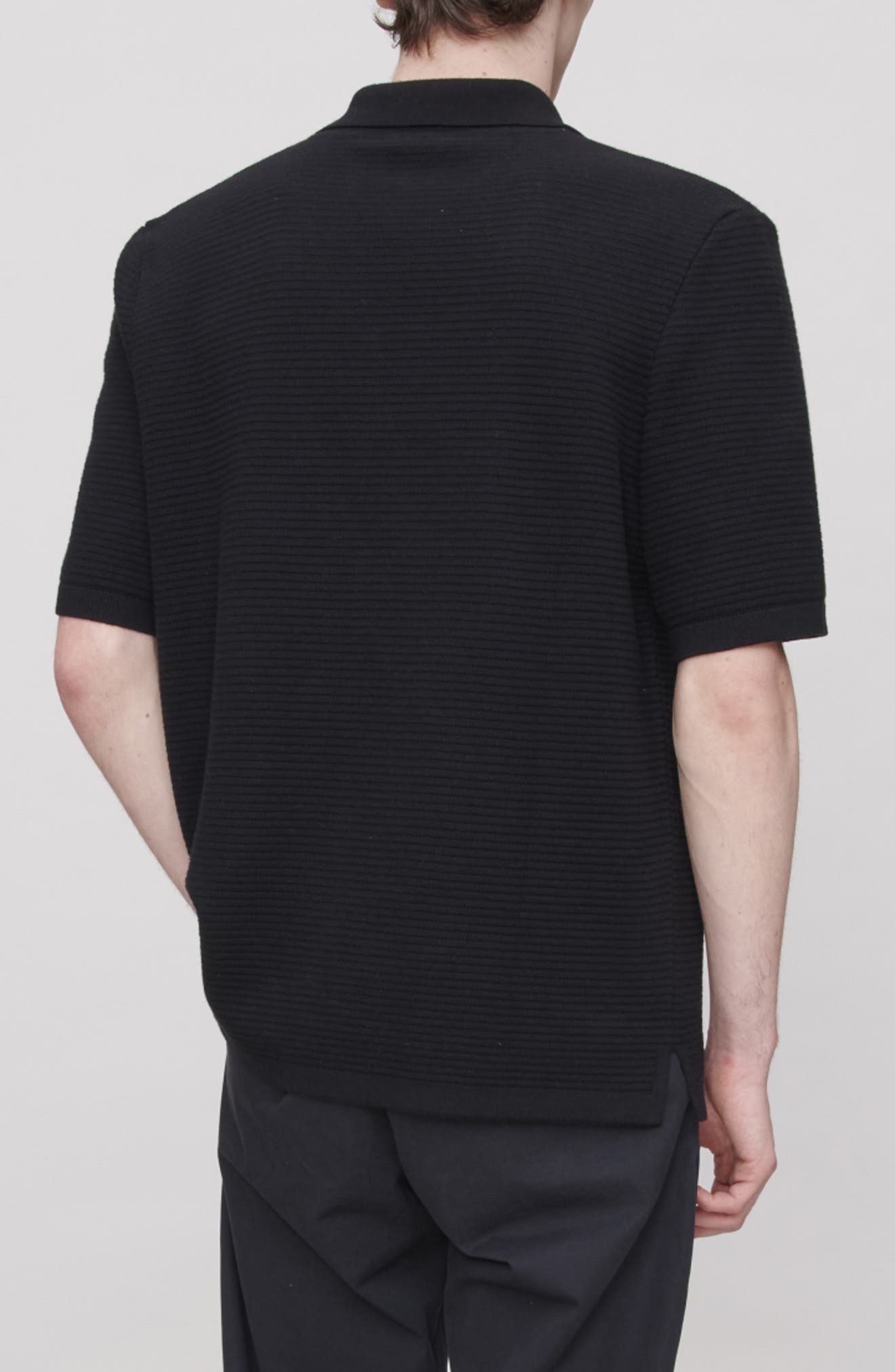 A.P.C. Livio Johnny Collar Polo in Lzz Black at Nordstrom - 2