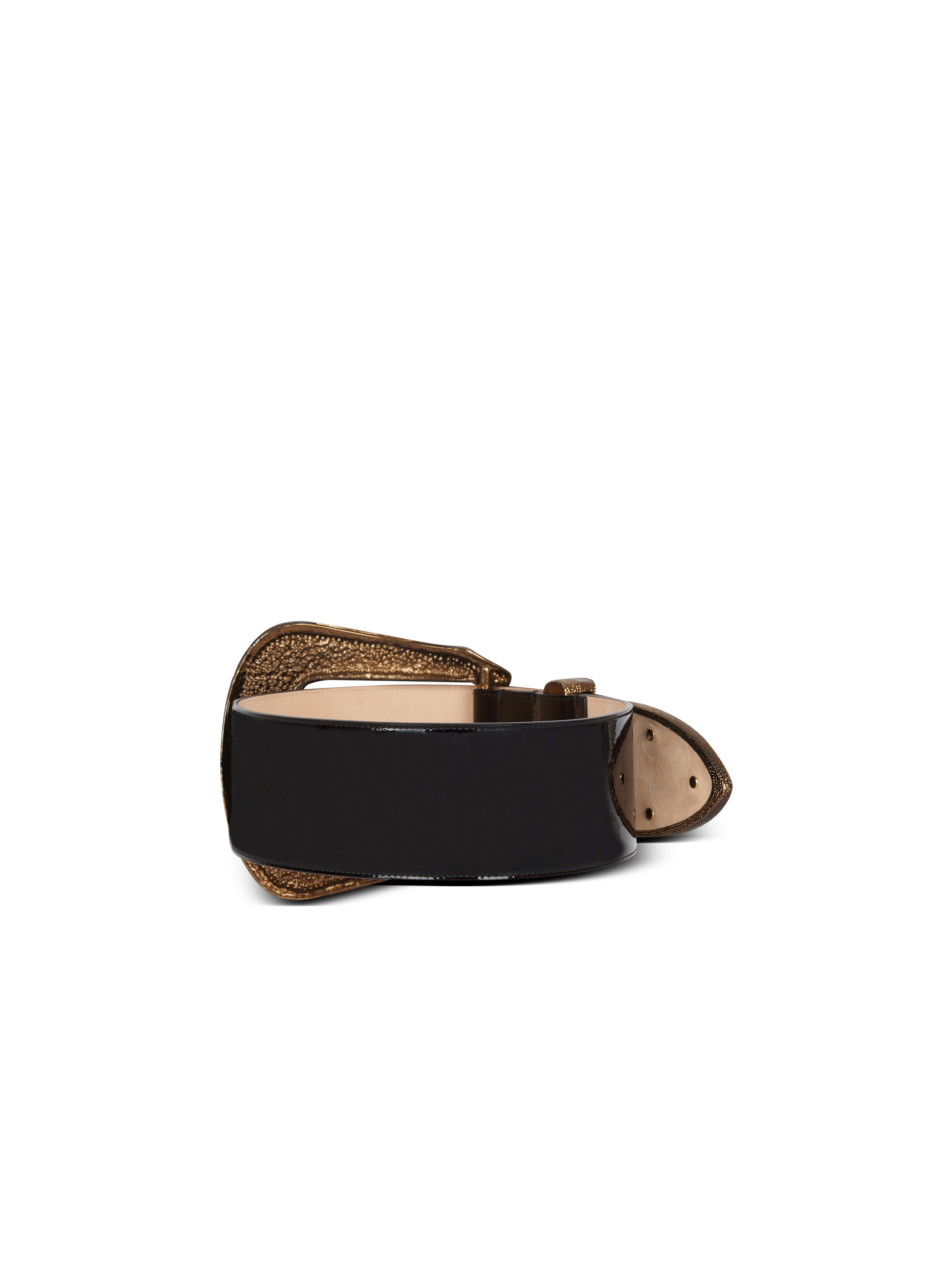 Patent leather Western belt - 3