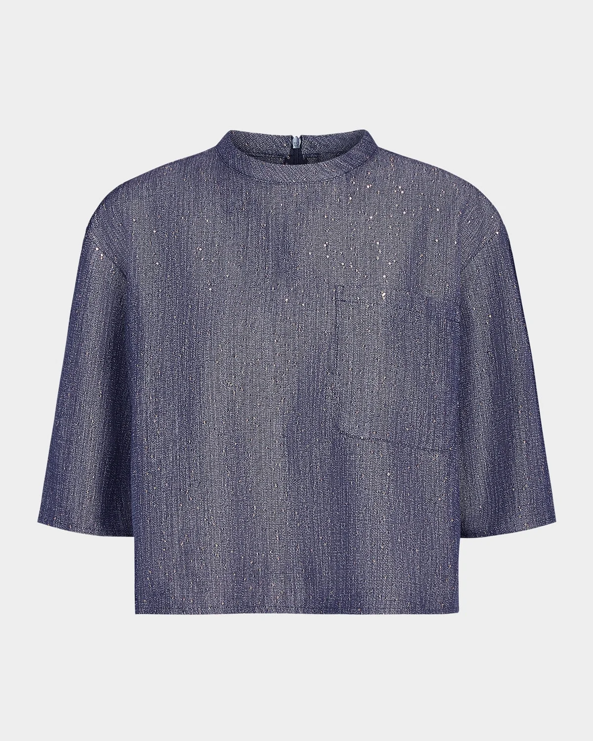 Ex T Sequined Denim Top - 1