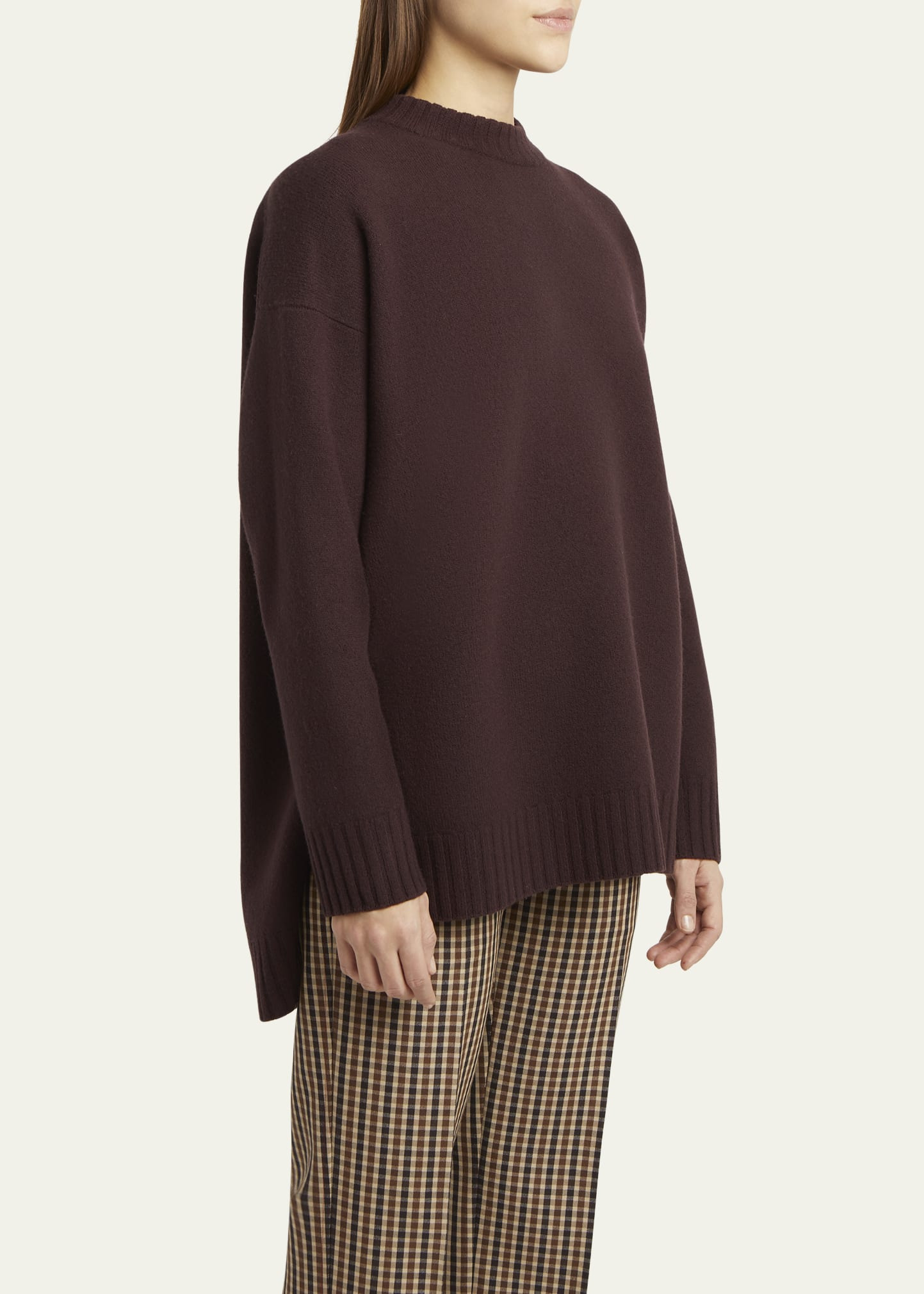 Superfine Merino Wool Oversized Crewneck Sweater - 4