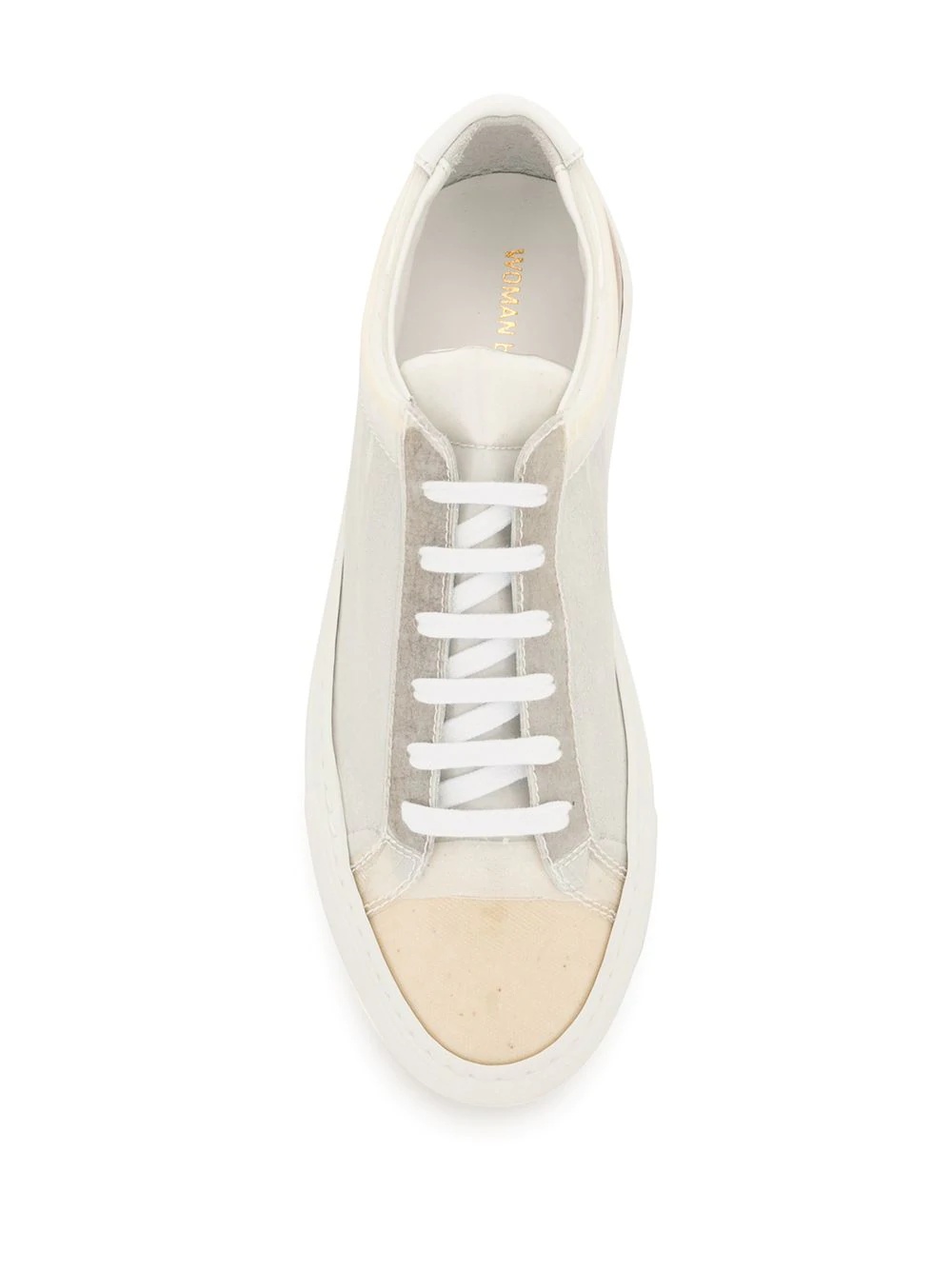 low top contrast panel sneakers - 4