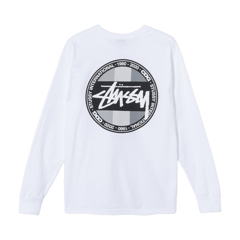 Stüssy Stussy x Comme des Garçons Dot Long-Sleeve T-Shirt 'White' outlook