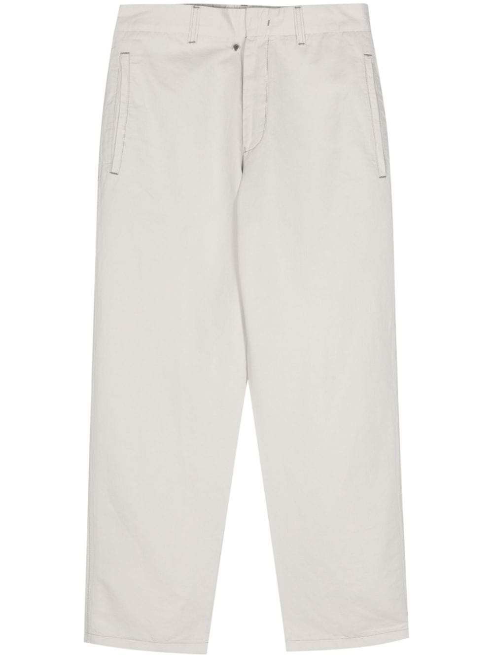 linen-blend tapered trousers - 1