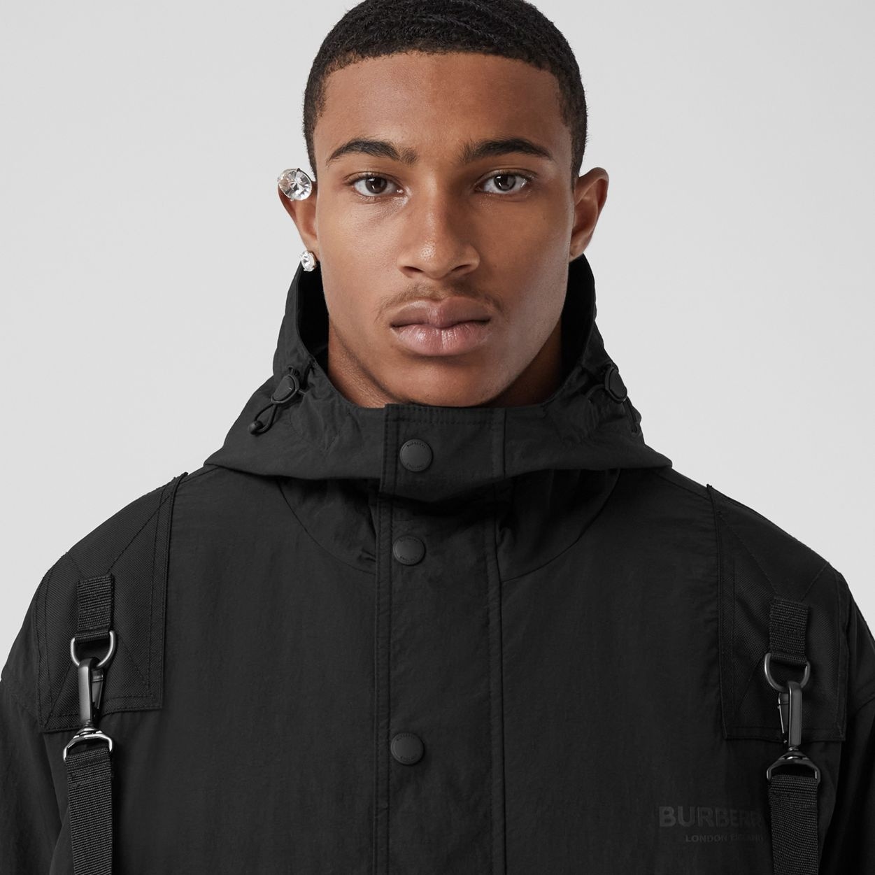 Logo Detail Nylon and Cotton Oversized Jacket - 3