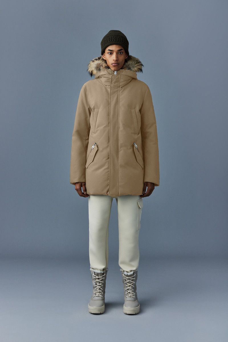 MACKAGE EDWARD 2-in-1 down parka with hooded bib and natural fur for men outlook
