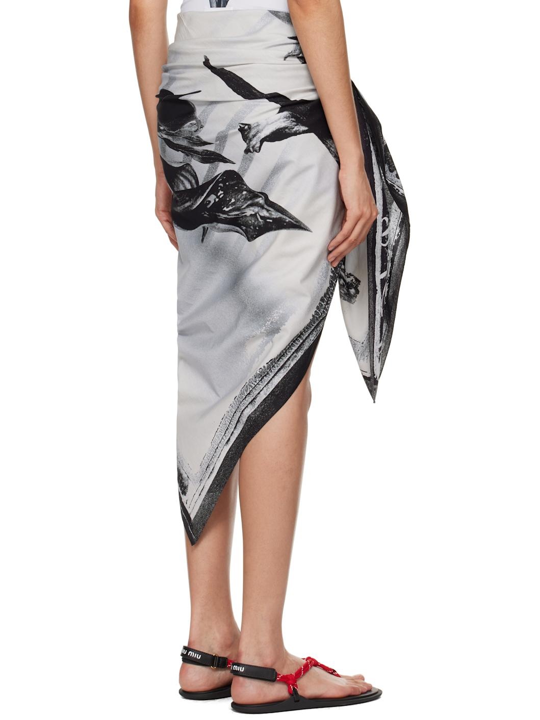 Gray & Black 'The Flower Body Morphing Marinière' Cover-up - 3