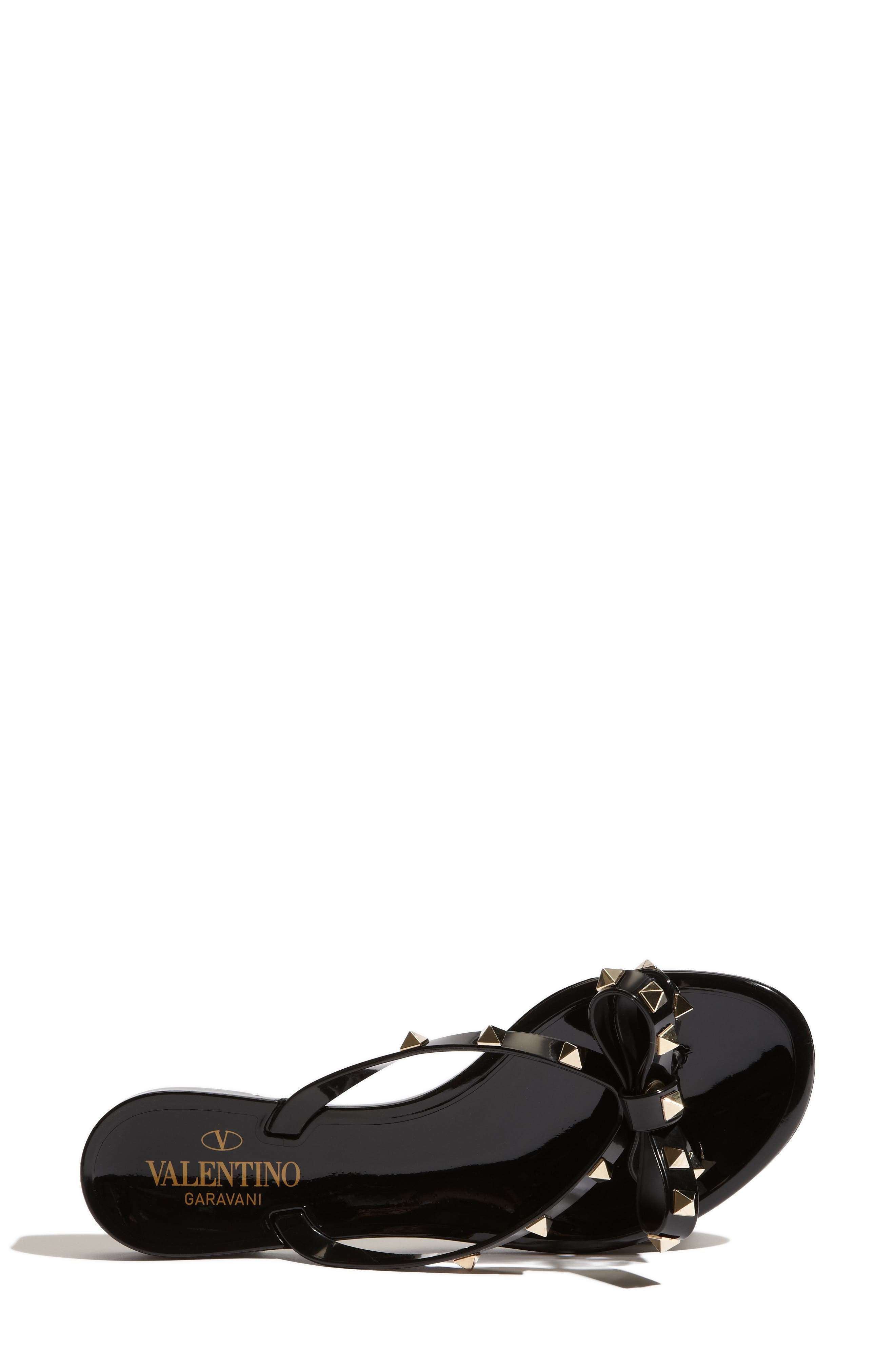 Valentino Garavani Rockstud Jelly Flip Flop in 0No Nero at Nordstrom - 3