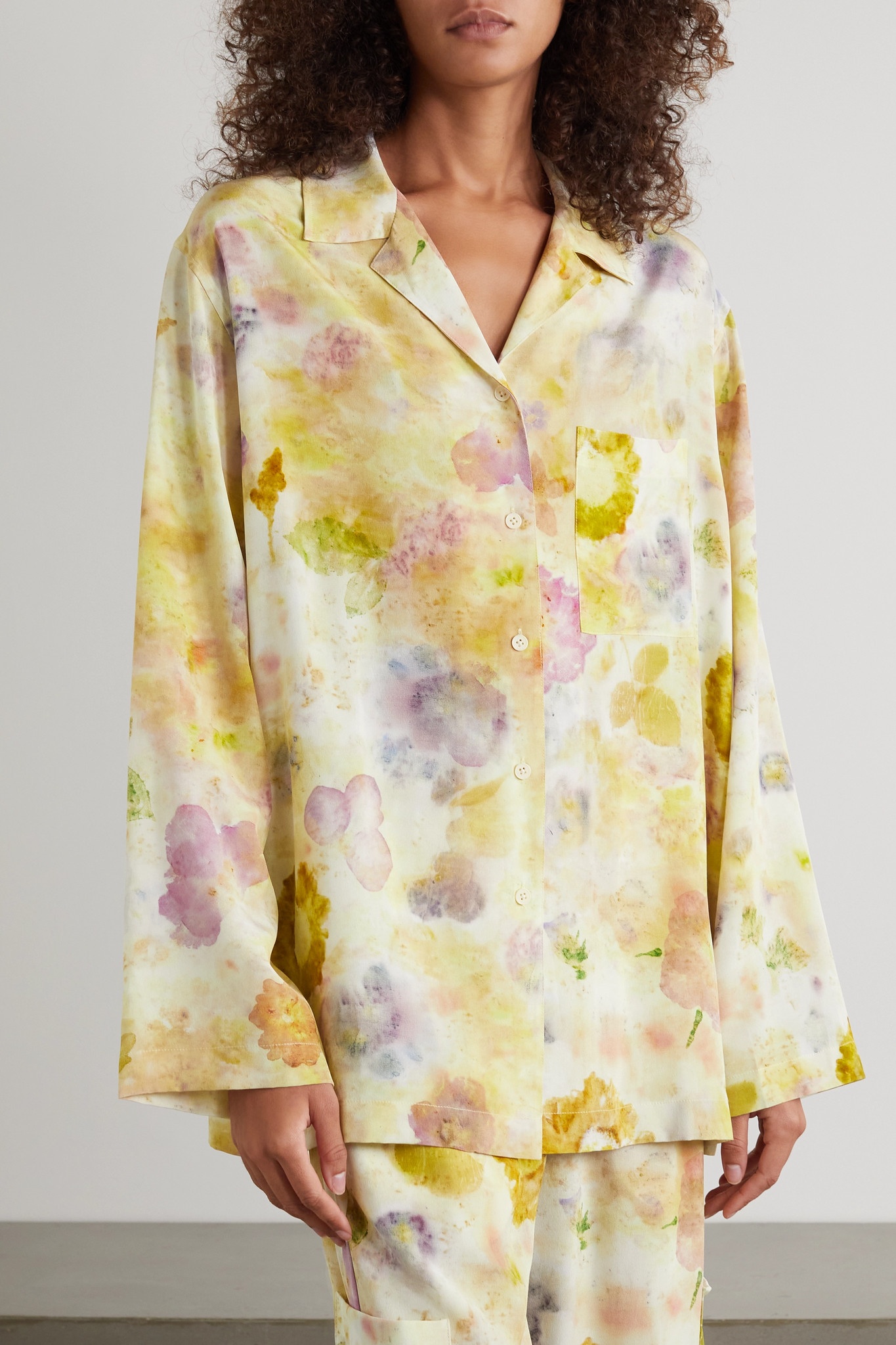 Grow Up floral-print silk crepe de chine shirt - 3