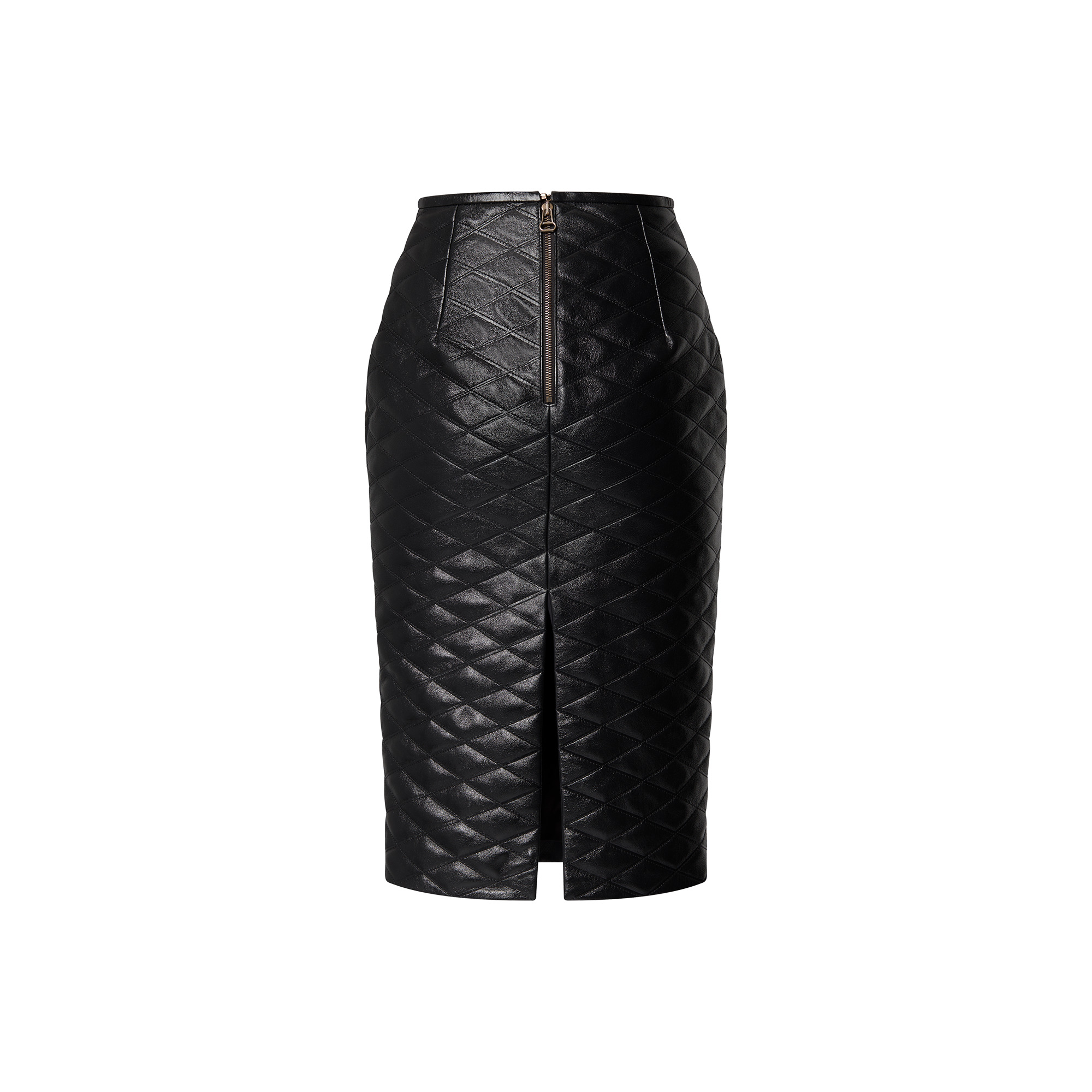 Malletage Leather Pencil Skirt - 3