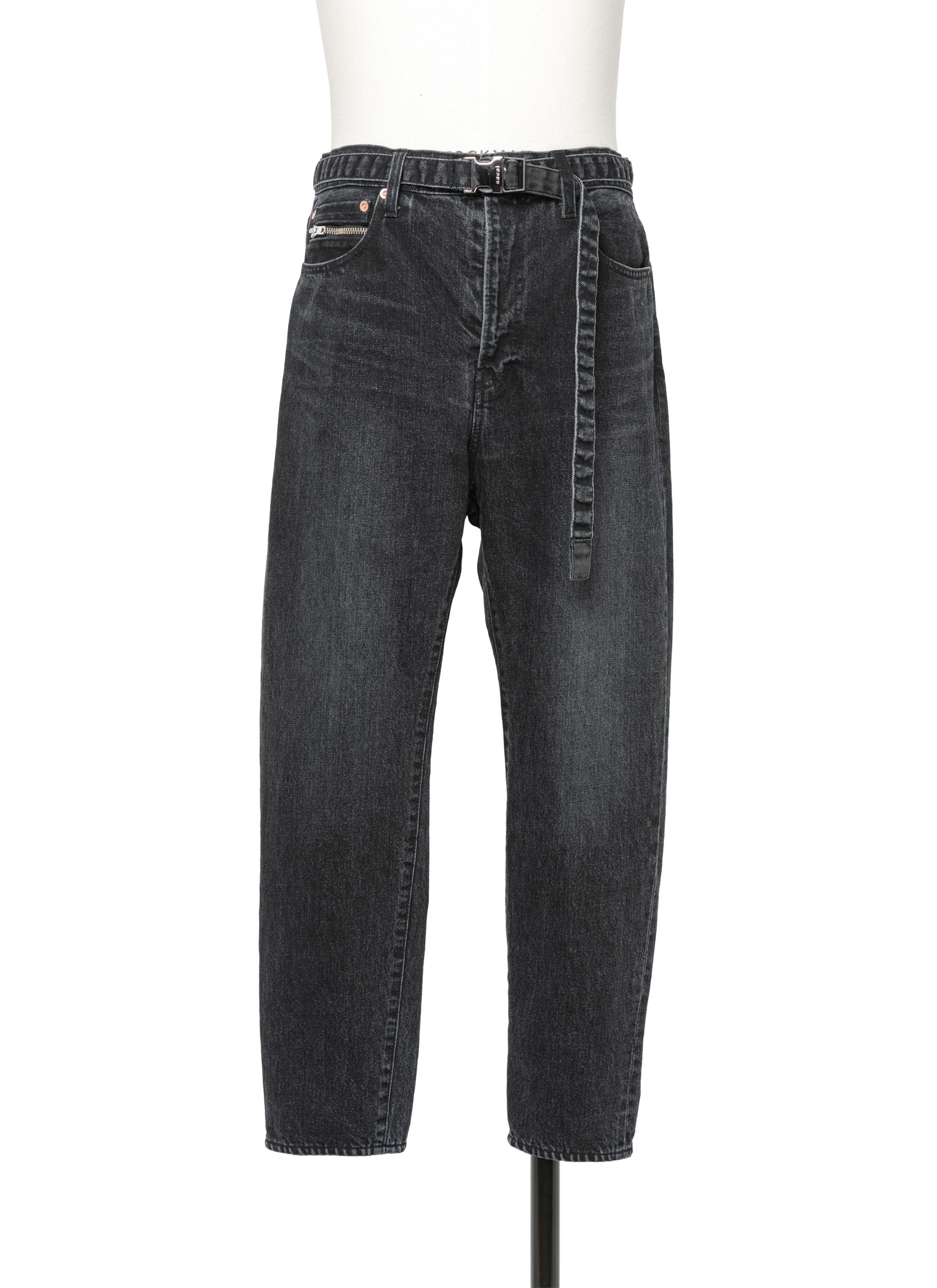 Cropped Tapered Denim Pants - 1