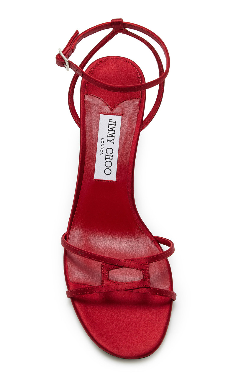JIMMY CHOO 1998 Leo Satin Sandals red outlook