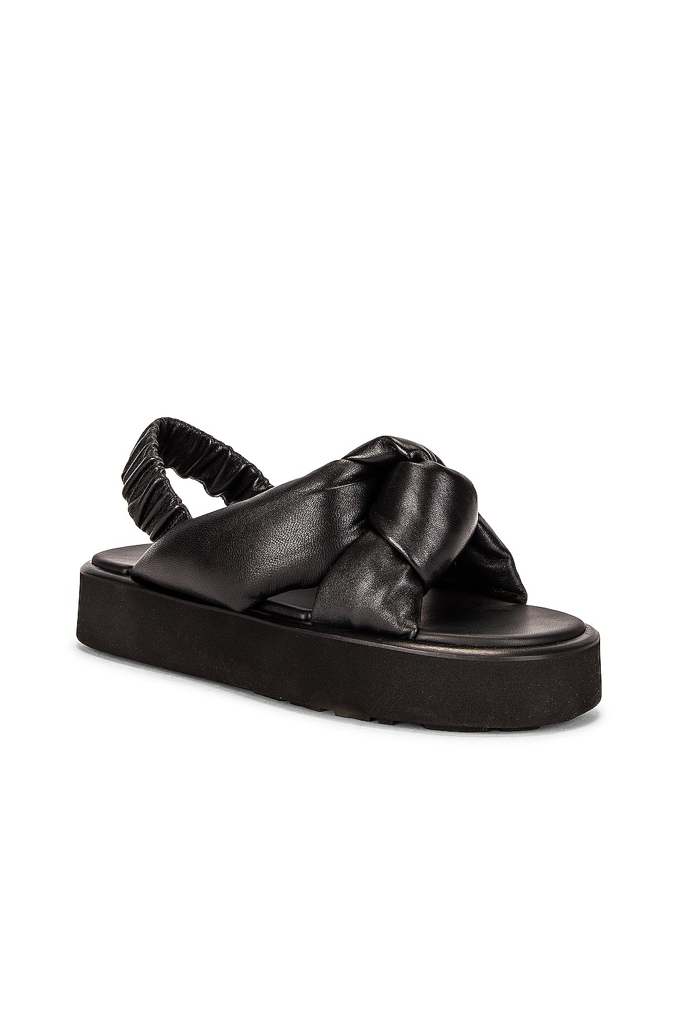 Padded Leather Flatform Sandals - 2