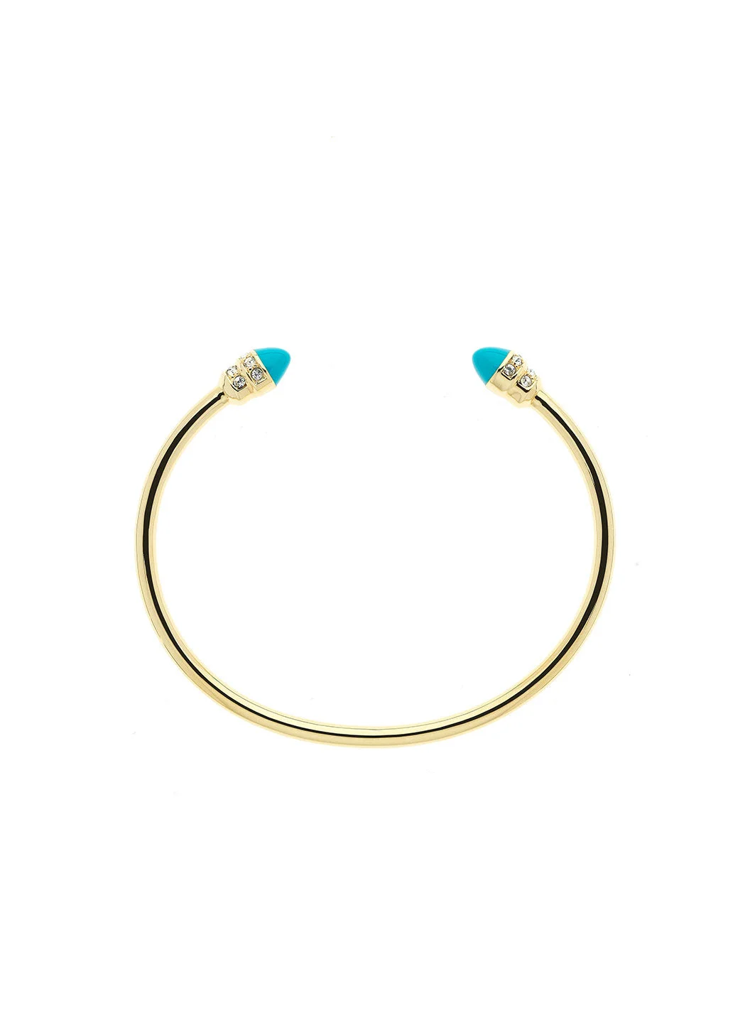 GOLD AND TURQUOISE TORQUE BANGLE - 1