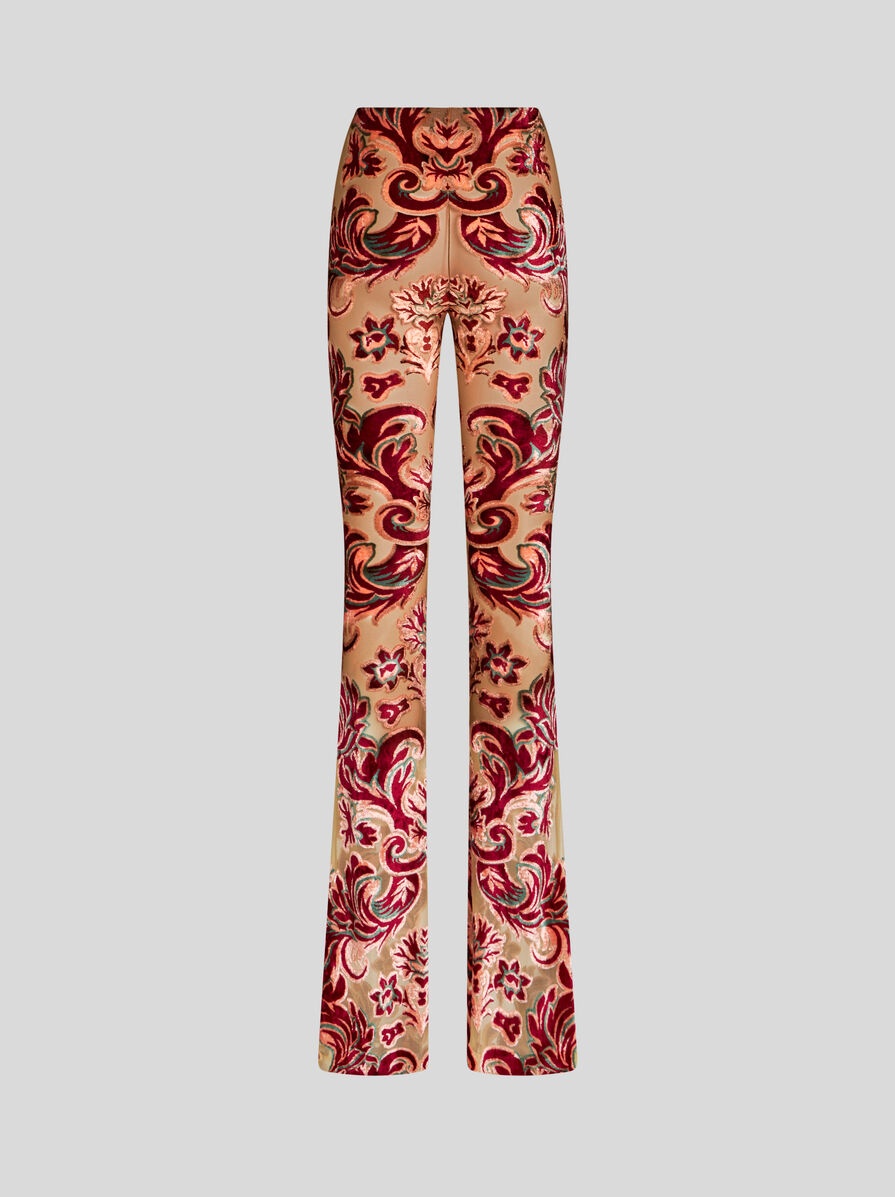 TULLE AND JACQUARD VELVET TROUSERS - 6