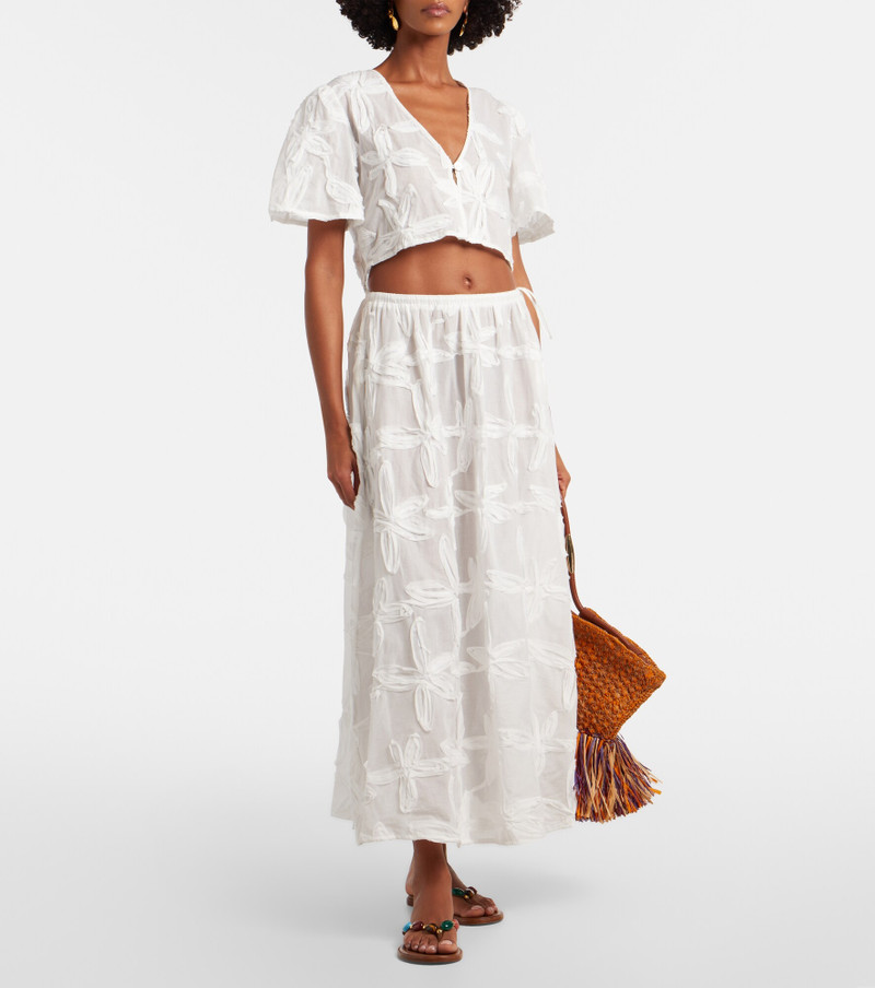 FARM RIO Coast Shell cotton midi skirt outlook