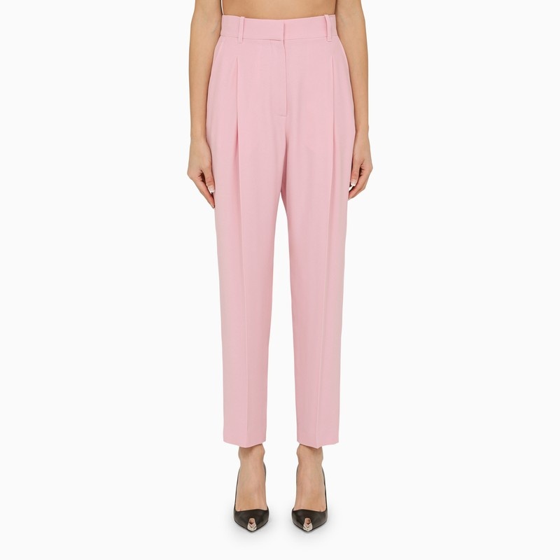 PINK REGULAR TROUSERS WITH PLEATS - 1