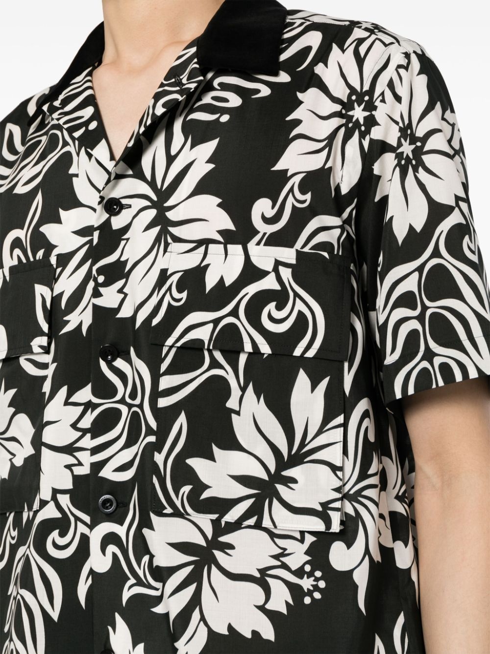 floral-print cotton shirt - 5